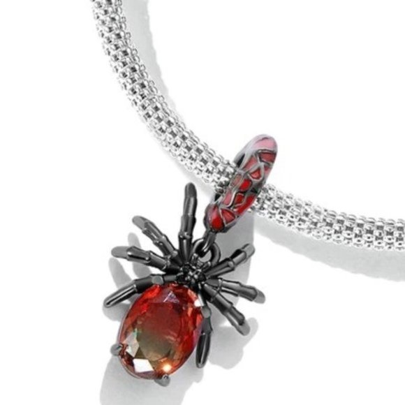 Sterling Silver with Black Plated Gold Black Widow Charm - Picture 4 of 7